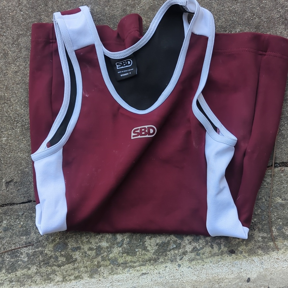 SBD Maroon and White Powerlifting Singlet Women's Small